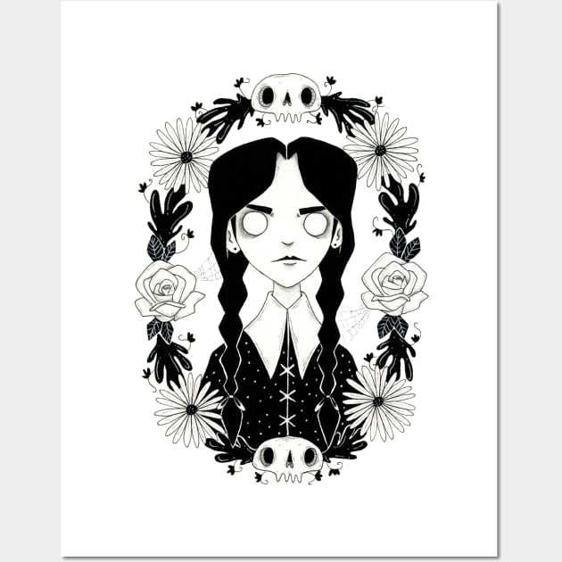 Wednesday Addams Wall Art by Behemot